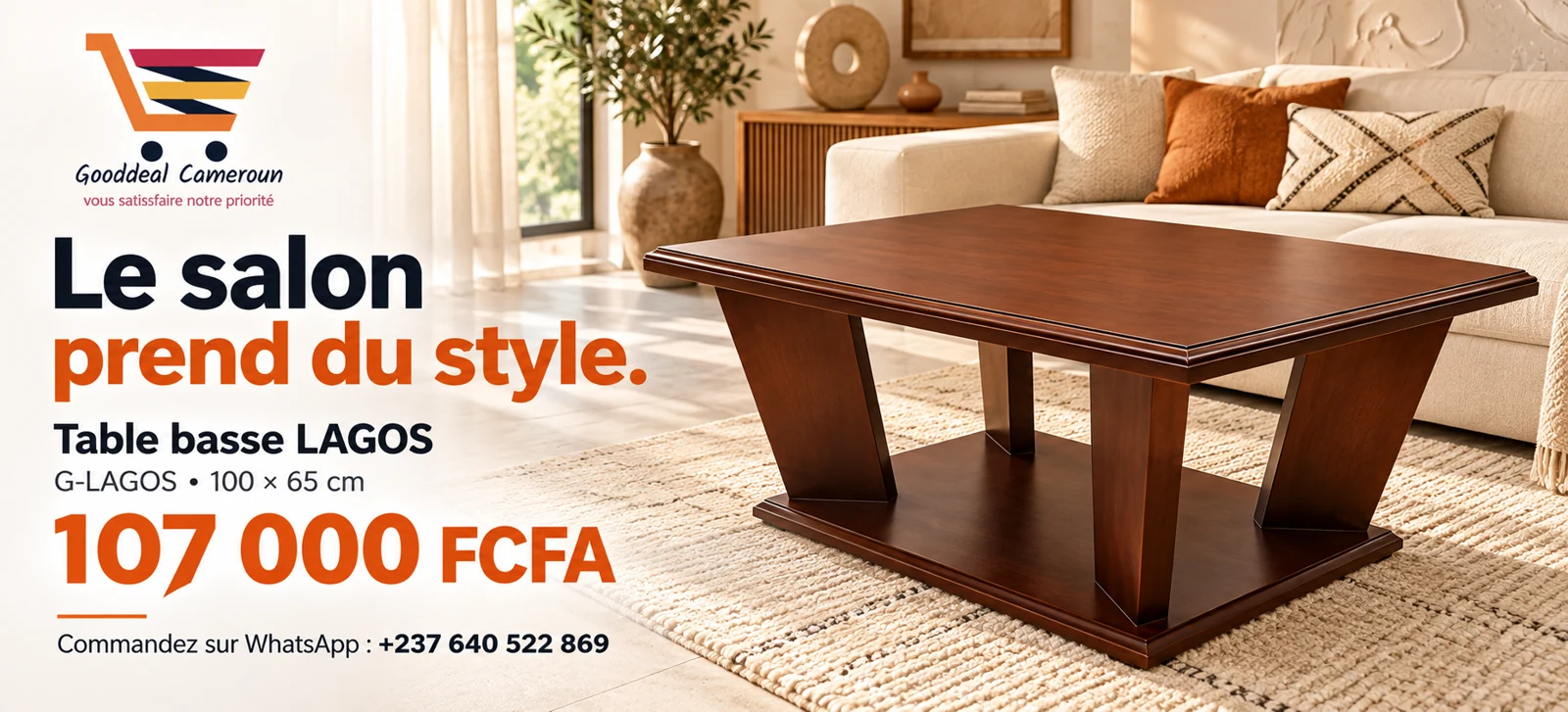 Gooddeal Cameroun, Table LAGOS, 107 000 FCFA