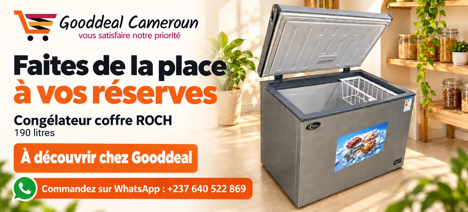 Faites de la place à vos réserves, Congélateur coffre ROCH 190 litres