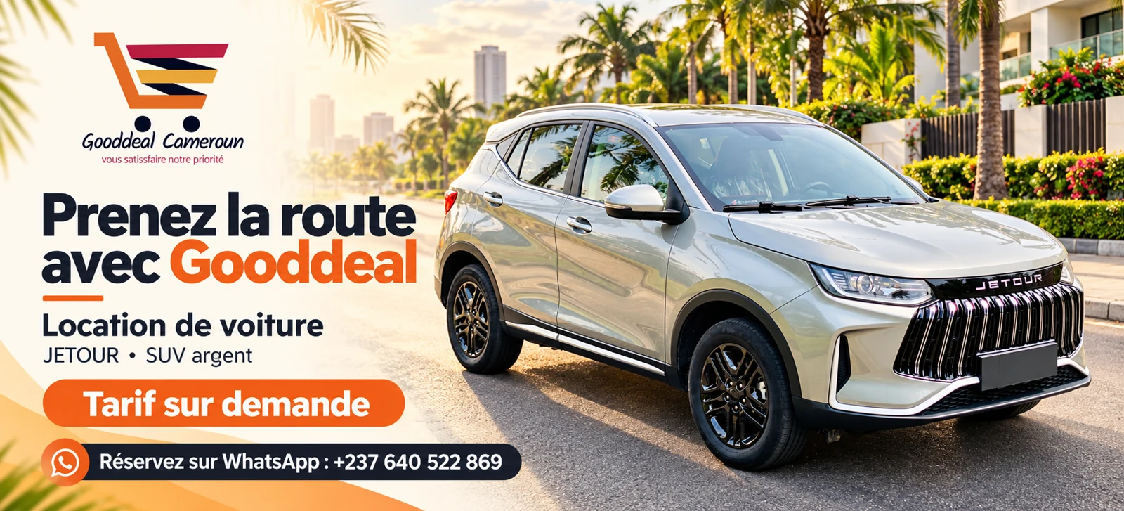 Prenez la route avec Gooddeal, Location de voiture JETOUR argent