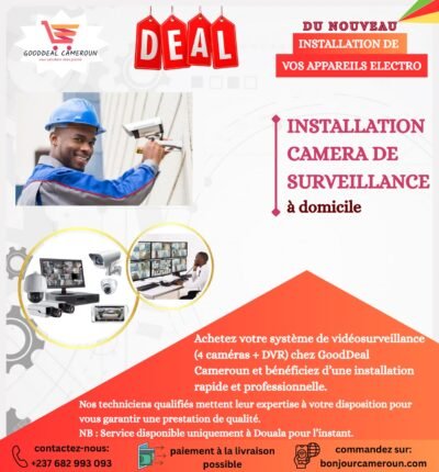 Installation de système de vidéo surveillance 04 camera +DVR