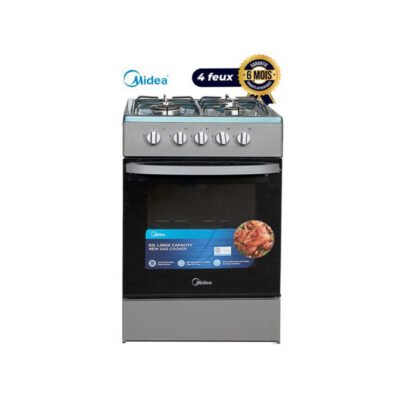 Cuisinière à gaz Midea MD-508 - 4 feux - 50 x 50cm - Gris Garantie : 03 mois