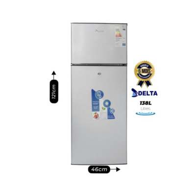 Réfrigérateur double battant Delta 138 litres -DRF-190 , A++ - Gris - Garantie : 03 mois