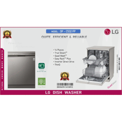 Lave vaisselle – 14 Places – LG – DFC-532FP - onduleur DD - QuadWashTM et TrueSteamTM_Garantie 06 mois