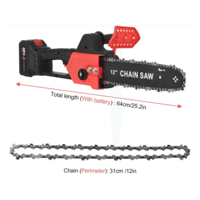 Tronçonneuse électrique sans fil de 12 pouces - batterie 48V - 4000mAh - 1000W + 03Mois Garantie