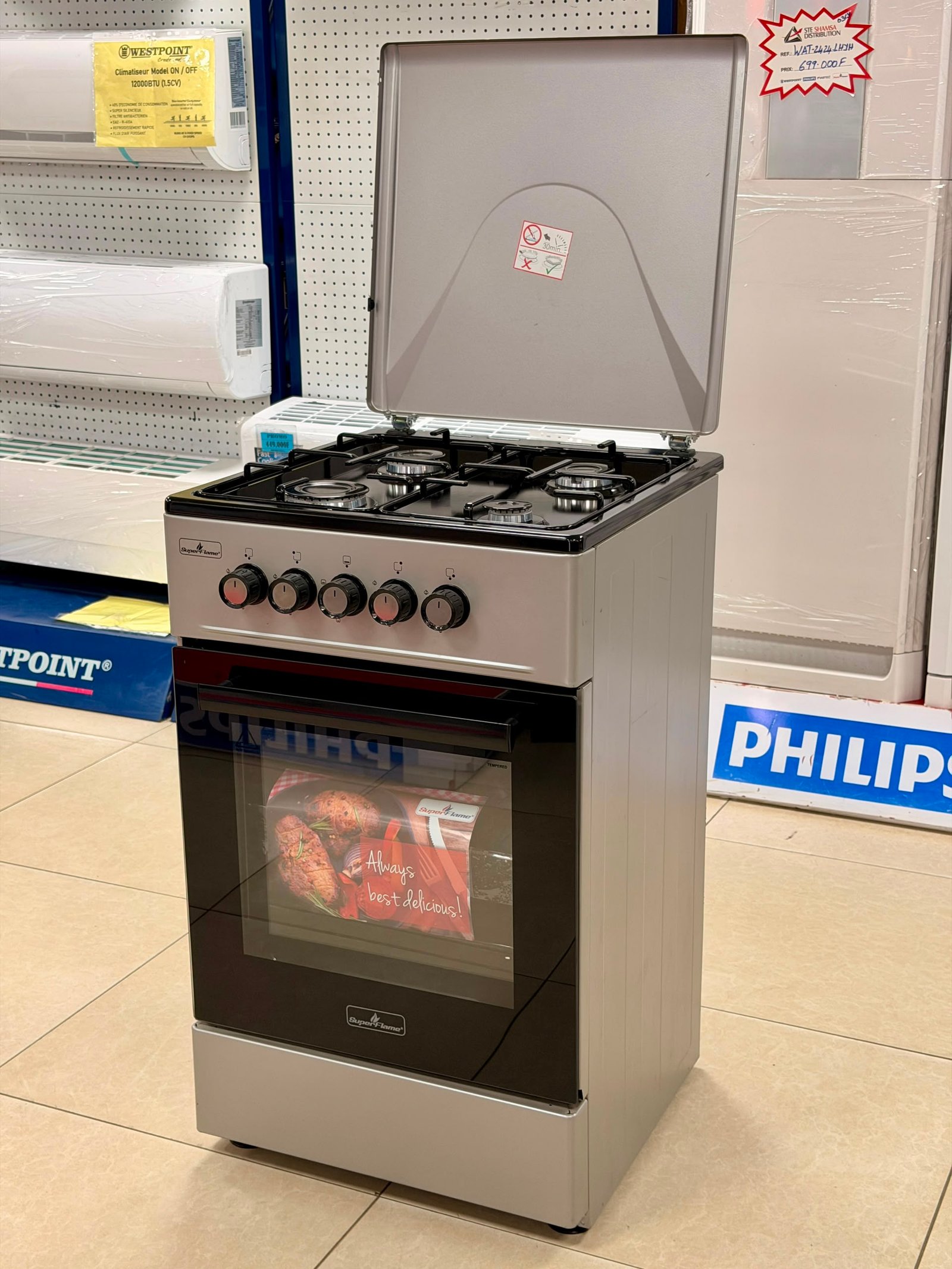 Cuisinière Super Flame SFK-5057-4G, 4 foyers