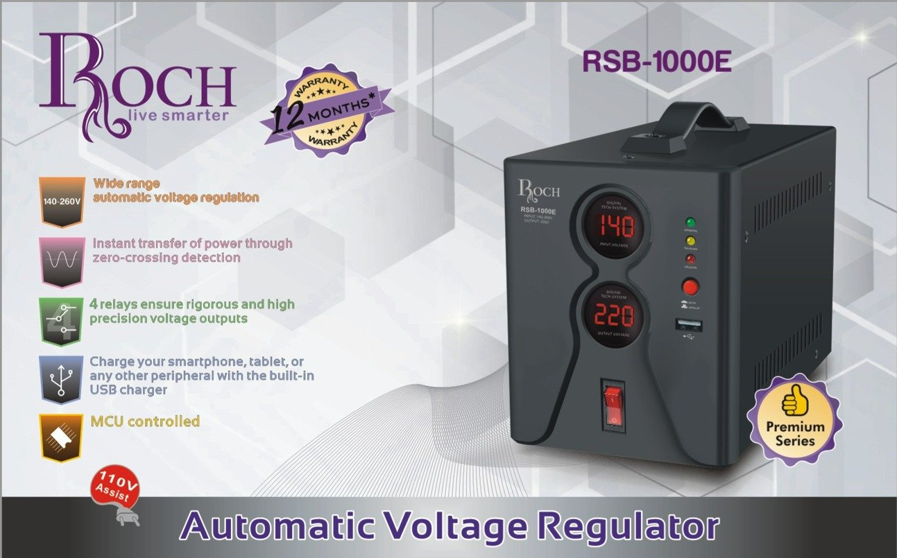 Régulateur de tension ROCH 1500VA - RSB-1500E