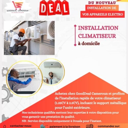 Installation du climatiseur de 1.25Cv - 2.5Cv + support métallique de l'unité extérieur